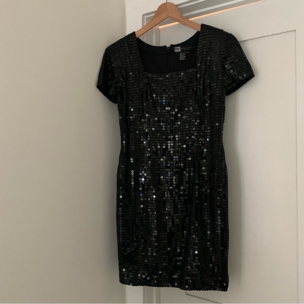 Morgan Taylor Evening Sequin Black Dress
